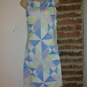 Mara Hoffman Swim Fractals Cut Out Back Mini Dress Cover Up Sz L